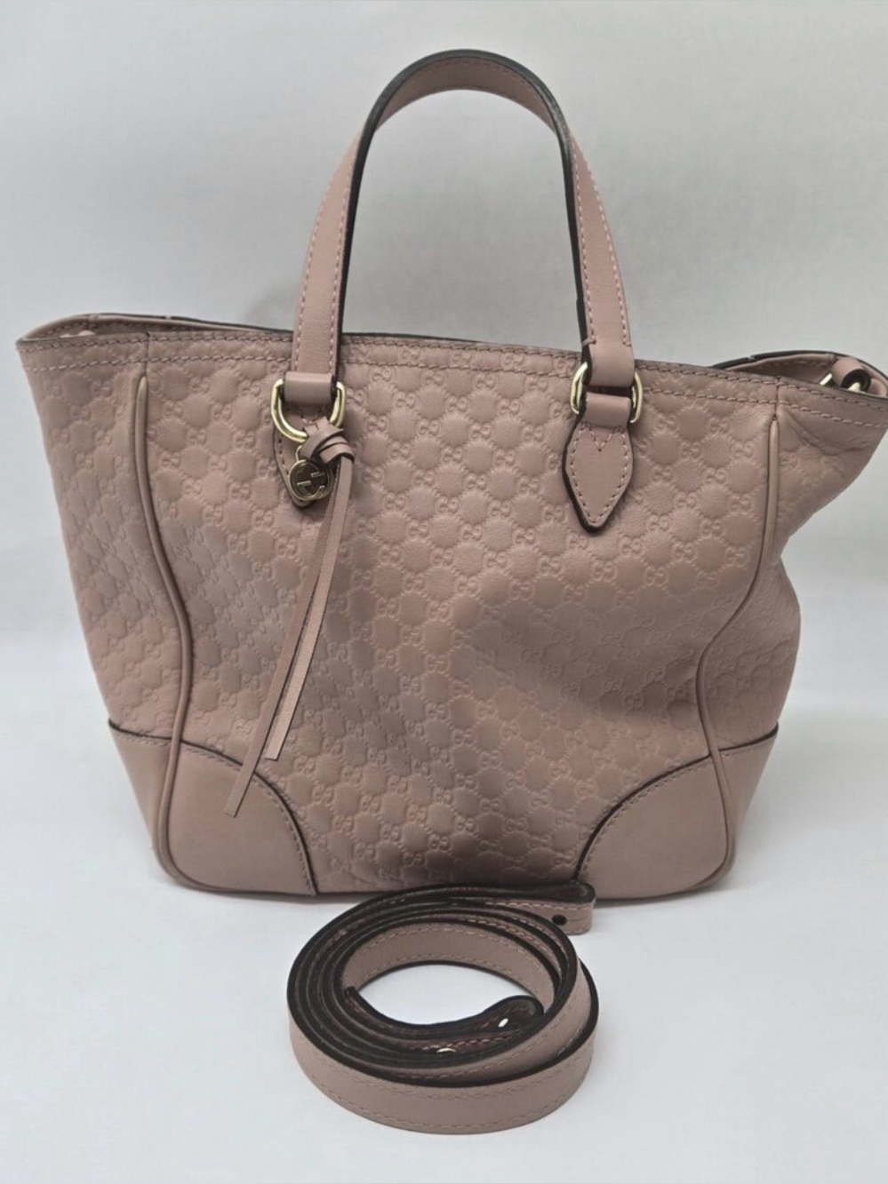 Gucci Pink Signature Leather Tote Bag, dusty rose. What a winner!